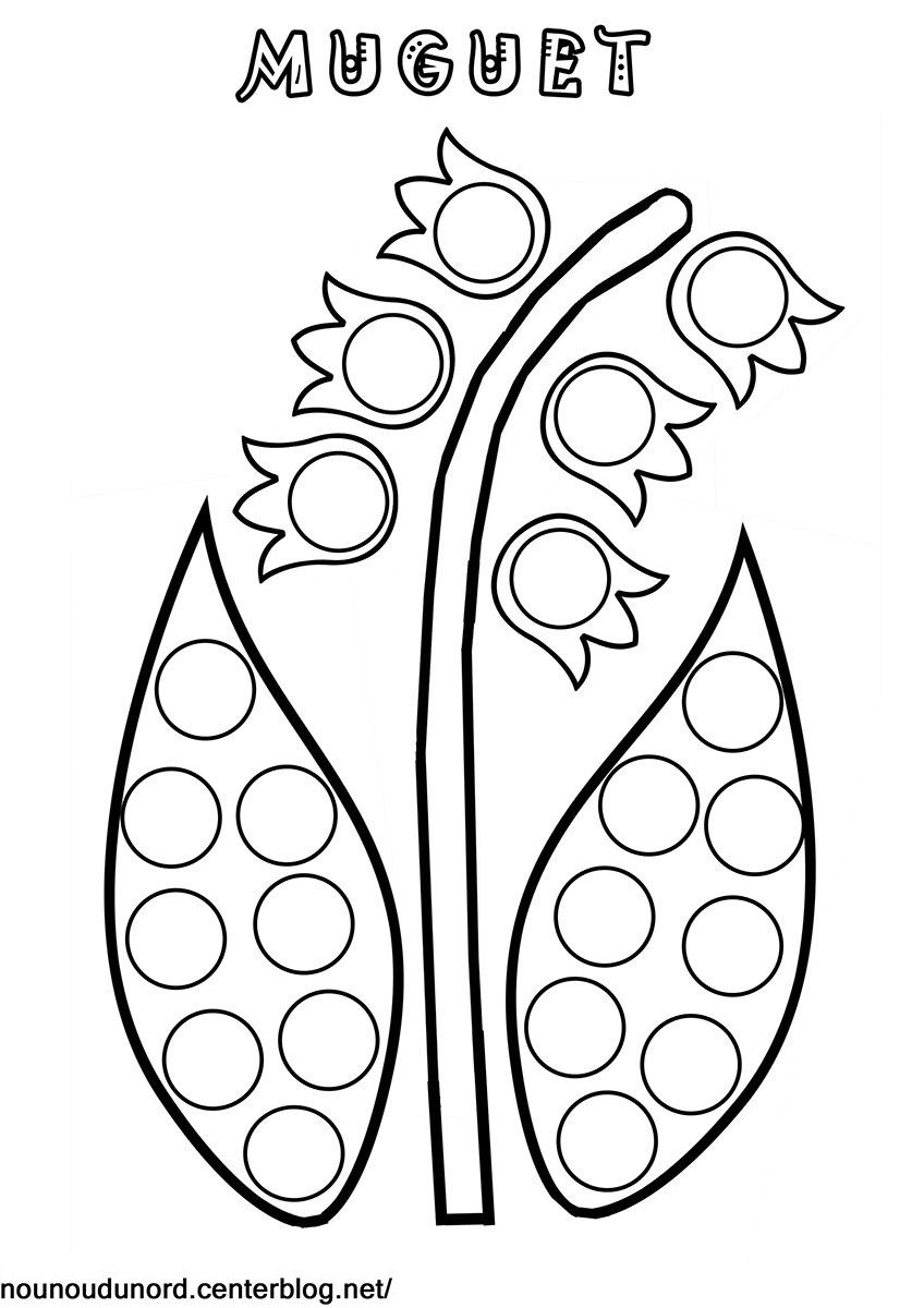 Coloriage Muguet Le 1er Mai - Muguet 1er mai à imprimer
